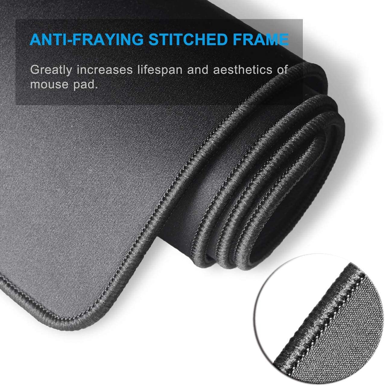 Kriture Gaming Mouse Pad Extended Mouse Mat (35.4L x 15.7W inches, 3mm), Nonslip Base Thick Comfy, Waterproof and Foldable Mat for Desktop Computer Laptop Keyboard Consoles, Black