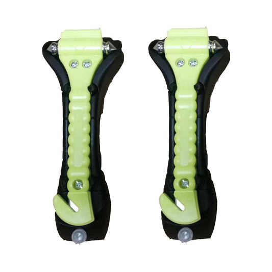Kriture Escape Tool 2 Pack for Car, Auto Emergency Safety Hammer with Car Window Glass Breaker and Seat Belt Cutter,Green